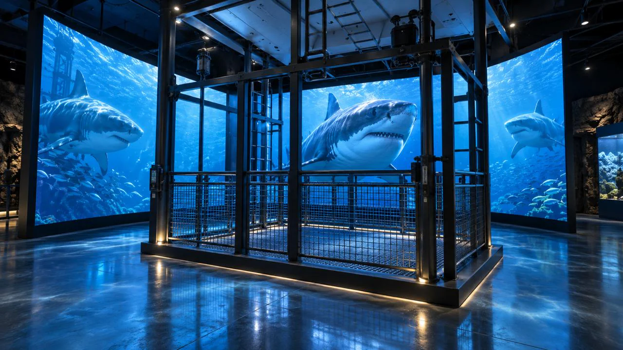 The digital Shark Week exhibit at Dubai Aquarium